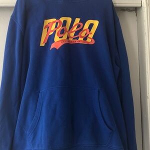 Ralph Lauren Blue Sweatshirt with Yellow and Red Logo